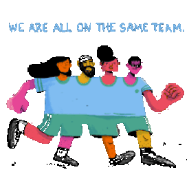 David Espinosa For Fine Acts We Are All On The Same Team Sticker GIF