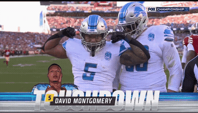 David Montgomery Celebrating Touchdown GIF