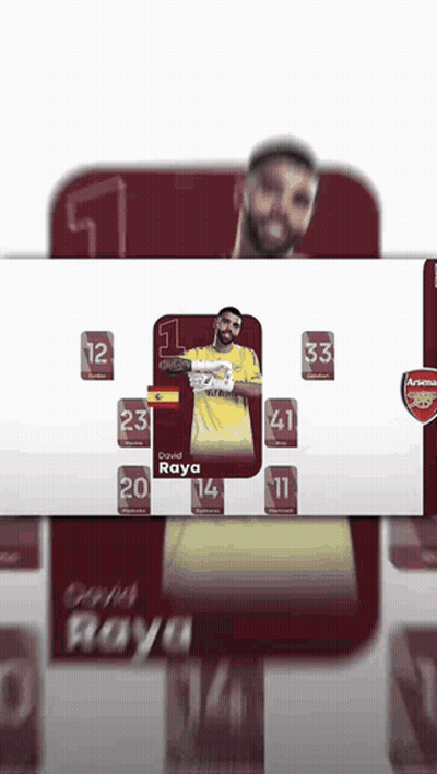 David Raya Soccer Player Card GIF
