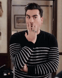 David Rose Shock Covers Mouth GIF