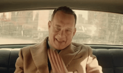 David S Pumpkins Inside Car Waving Over Fans GIF