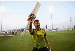David Warner Cricket Raise Bat GIF
