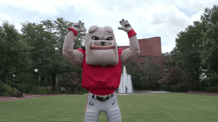 Dawgs Mascot Doing Bow Gesture GIF