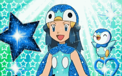Dawn And Piplup Blue Team GIF