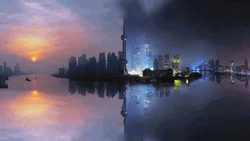 Day And Night City Art GIF