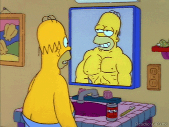 Day Dreaming Body Builder Homer Meme GIF