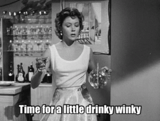 Day Drinking Vintage Lady Happy Dance GIF