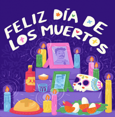 Day Of The Dead Altar Illustration GIF