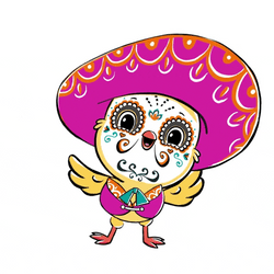 Day Of The Dead Cute Bird GIF