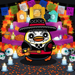 Day Of The Dead Duck In Mariachi Costume GIF