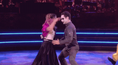 Day Of The Dead Man Dancing With Woman In Black Dress GIF