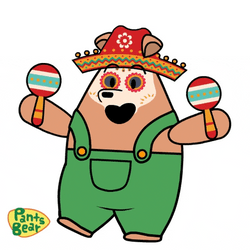Day Of The Dead Pants Bear Shaking Maracas GIF