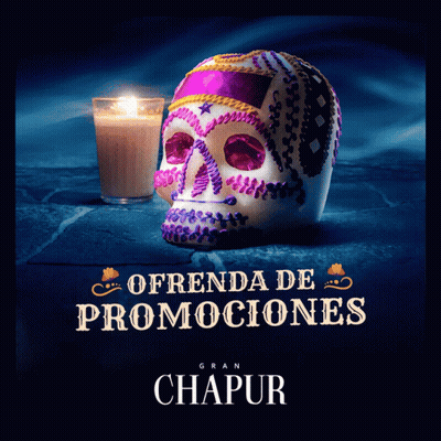 Day Of The Dead Sugar Skull With Candle GIF
