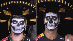 Day Of The Dead Two Men Skull Faces GIF
