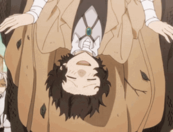 Dazai Anime Happily Speaking Upside Down GIF
