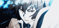 Dazai Anime Speaking With Blue Lights GIF