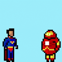 DC  Superhero Superman Defeats Marvel Superhero Ironman GIF