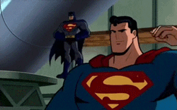 DC Superheroes Batman And Superman Swap Mask GIF
