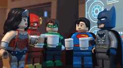 DC Superheroes Lego Toasting Drink GIF