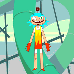 DD Danger Spinning In Colorful Waterslide GIF