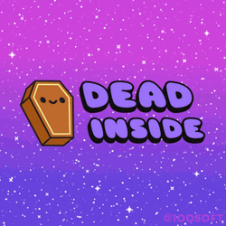Dead Inside Coffin Text Animation GIF
