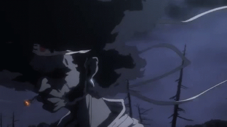 Dead Trees Behind Afro Samurai GIF