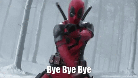 Deadpool Is Saying Bye Bye Bye In The Snow . GIF