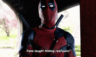Deadpool Is Standing Under A Bridge And Saying Fake Laugh ! Hiding Really Pain ! GIF