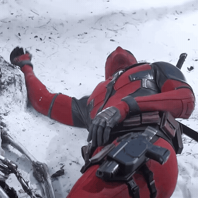 Deadpool Lying In Snow GIF