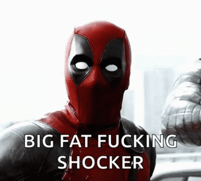 Deadpool Saying Big Fat Fucking Shocker GIF