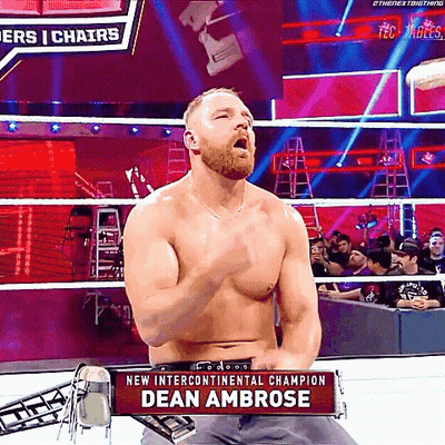 Dean Ambrose Is The New Intercontinental Champion In A Wrestling Match GIF