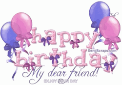 Dear Friends Birthday Message Mobile Art GIF