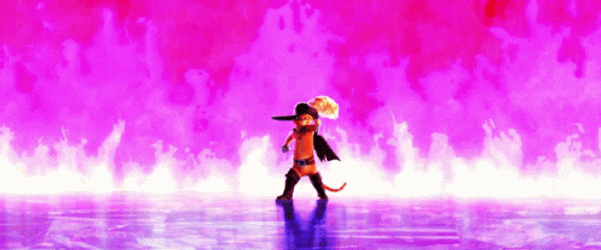 Death Fighting With Puss In Boots GIF