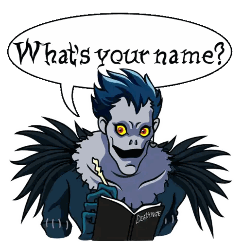 Death Note Character Asking What's His Name Sticker
