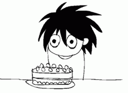 Death Note L Eating Cake Illustration GIF
