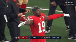 Deebo Samuel Waving Arms GIF
