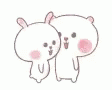 Deep Kiss Bunny Couple GIF