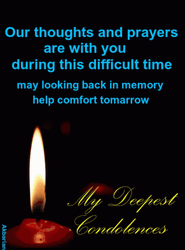 Deepest Condolences Comfort Message Candle  GIF