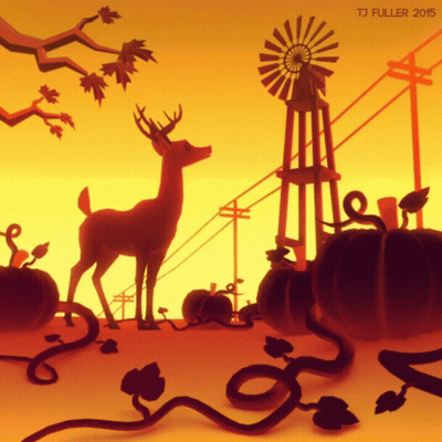 Deer And Pumpkins By TJ Fuller 2015 GIF