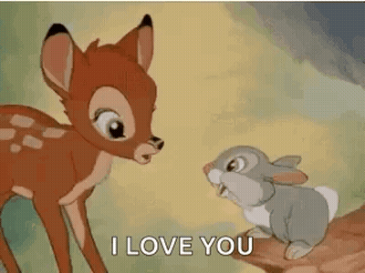 Deer And Rabbit On Tree Branch GIF