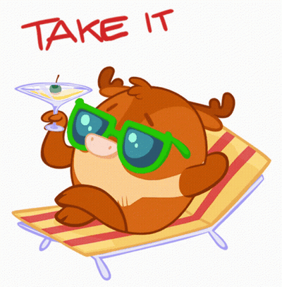 Deer Holding Martini Take It Easy GIF