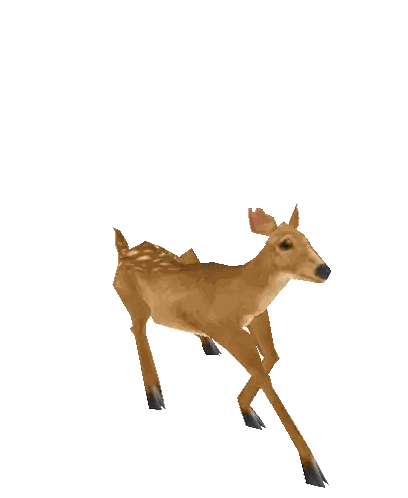 Deer Running In Video Game Sticker