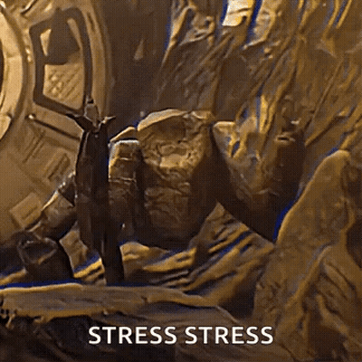 Deer Standing Next To Rock Saying Stress Stress GIF
