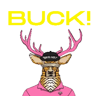 Deer Wearing Buck Golf Hat And Pink Shirt Sticker