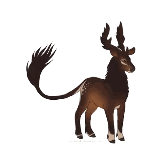 Deer With Antlers And Long Tail Sticker