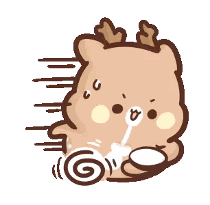 Deer With Antlers Holding Swirl Sticker