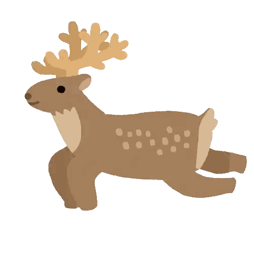 Deer With Antlers Running Sticker
