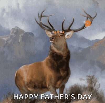Deer With Flower Crown Happy Father's Day GIF
