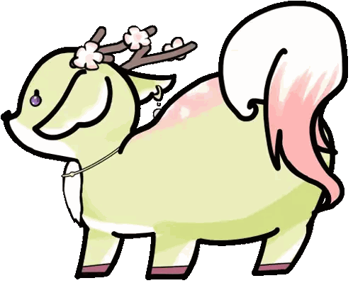 Deer With Flowers On Antlers And Pink Tail Sticker