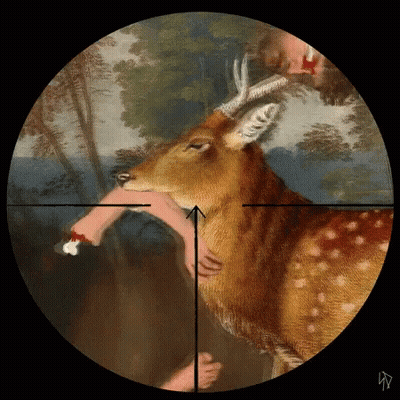 Deer With Hand Sticking Out Of Mouth GIF